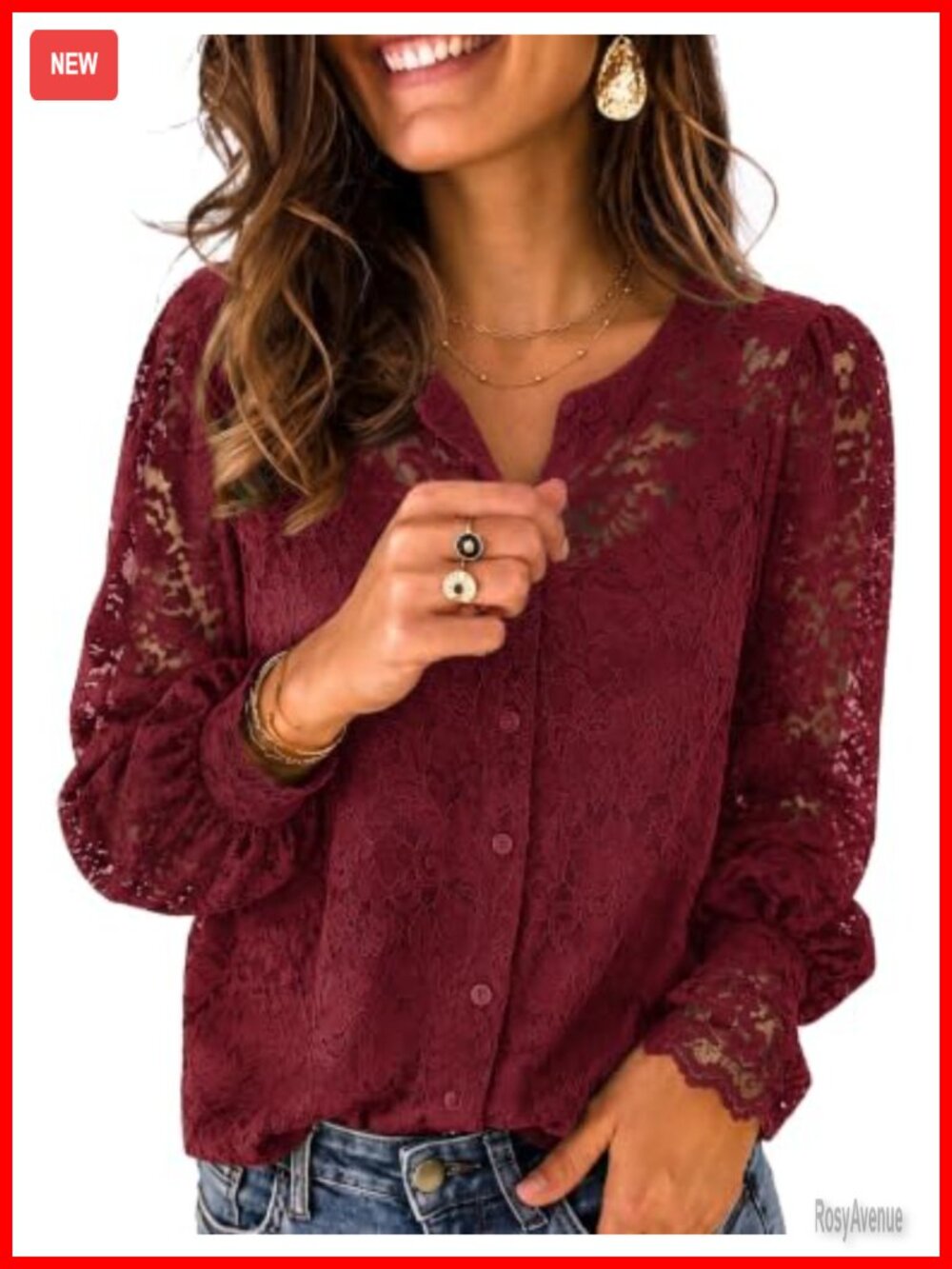 Lace Long Sleeve Button Down Shirt Two Piece Camisole Blouse
